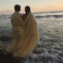Load image into Gallery viewer, Sad Happy Lightweight Beach Blanket - Cream | Evan Mock x Slowtide