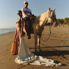 Load image into Gallery viewer, Sad Happy Lightweight Beach Blanket - Cream | Evan Mock x Slowtide