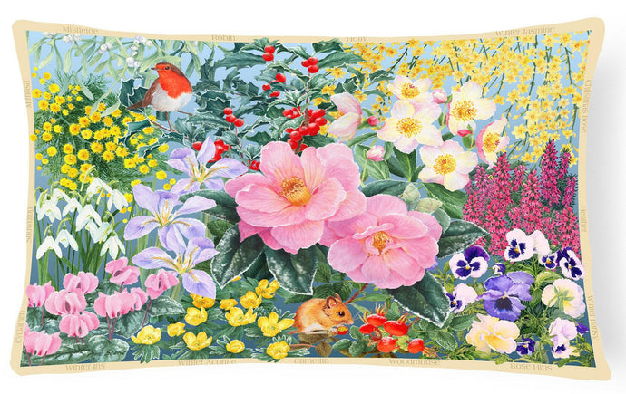 Winter Floral by Anne Searle Fabric Decorative Pillow SASE0956PW1216