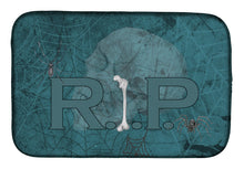 Load image into Gallery viewer, RIP Rest in Peace with spider web Halloween Dish Drying Mat – Absorbent, Artistic Kitchen Essentials SB3004DDM