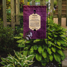 Load image into Gallery viewer, Goulish Menu including Eye Screen and Snake soup Halloween Garden Flag – Decorative Outdoor Yard Flag