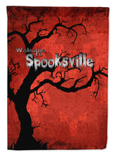 Load image into Gallery viewer, Welcome to Spooksville Halloween Garden Flag – Decorative Outdoor Yard Flag