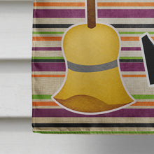Load image into Gallery viewer, Witch Costume and Broom on Stripes Halloween Flag Canvas House Size