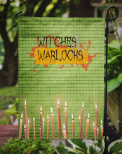 Load image into Gallery viewer, Witches and Warlocks Halloween Garden Flag – Decorative Outdoor Yard Flag