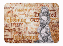 Load image into Gallery viewer, Creepy, Haunted and Frightful with skulls Halloween Machine Washable Memory Foam Mat SB3012RUG