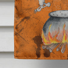 Load image into Gallery viewer, Skeleton jumping from Witches Caldron Halloween Flag Canvas House Size