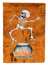 Load image into Gallery viewer, Skeleton jumping from Witches Caldron Halloween Flag Canvas House Size