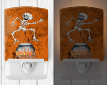 Load image into Gallery viewer, Skeleton jumping from Witches Caldron Halloween Ceramic Night Light SB3013CNL