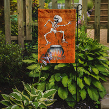 Load image into Gallery viewer, Skeleton jumping from Witches Caldron Halloween Garden Flag – Decorative Outdoor Yard Flag