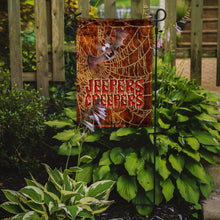 Load image into Gallery viewer, Jeepers Creepers with Bat and Spider web Halloween Garden Flag – Decorative Outdoor Yard Flag