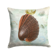 Load image into Gallery viewer, Shells Throw Pillow - 14x14 Decorative Pillow – Art for Your Home &amp; Patio