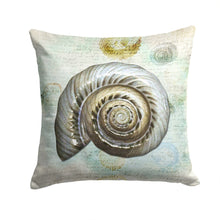 Load image into Gallery viewer, Shells Throw Pillow - 14x14 Decorative Pillow – Art for Your Home &amp; Patio