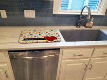 Load image into Gallery viewer, Dogs leave pawprints on your heart Dish Drying Mat – Absorbent, Artistic Kitchen Essentials SB3054DDM