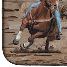 Load image into Gallery viewer, Rodeo Cowgirl Barrel Racer Dish Drying Mat – Absorbent, Artistic Kitchen Essentials SB3055DDM