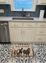 Load image into Gallery viewer, Welcome Mat with Horses Machine Washable Memory Foam Mat SB3059RUG