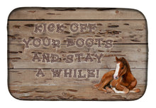 Load image into Gallery viewer, Kick off your boots and stay a while Dish Drying Mat – Absorbent, Artistic Kitchen Essentials SB3064DDM