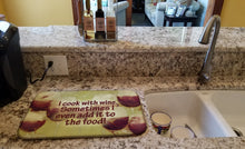 Load image into Gallery viewer, I cook with wine Dish Drying Mat – Absorbent, Artistic Kitchen Essentials SB3069DDM