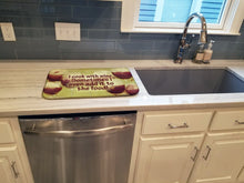 Load image into Gallery viewer, I cook with wine Dish Drying Mat – Absorbent, Artistic Kitchen Essentials SB3069DDM