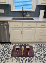 Load image into Gallery viewer, Three Glasses of Wine Purple Machine Washable Memory Foam Mat SB3073RUG