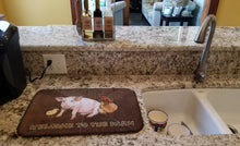 Load image into Gallery viewer, Welcome to the Farm with the pig and chicken Dish Drying Mat – Absorbent, Artistic Kitchen Essentials SB3083DDM