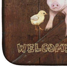 Load image into Gallery viewer, Welcome to the Farm with the pig and chicken Dish Drying Mat – Absorbent, Artistic Kitchen Essentials SB3083DDM