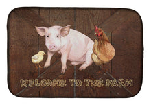 Load image into Gallery viewer, Welcome to the Farm with the pig and chicken Dish Drying Mat – Absorbent, Artistic Kitchen Essentials SB3083DDM