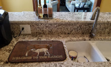 Load image into Gallery viewer, Welcome to the Ranch with the Cow and Baby Dish Drying Mat – Absorbent, Artistic Kitchen Essentials SB3084DDM