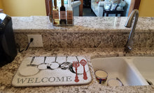 Load image into Gallery viewer, Pots and Pans Welcome Dish Drying Mat – Absorbent, Artistic Kitchen Essentials SB3087DDM
