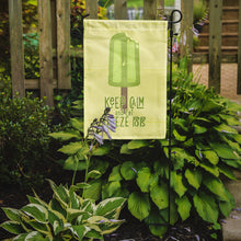 Load image into Gallery viewer, Keep Calm and Eat Freeze Pops Popsicle Garden Flag – Decorative Outdoor Yard Flag SB3105GF