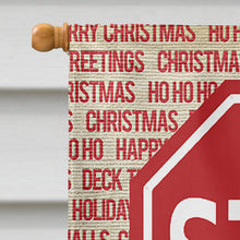Load image into Gallery viewer, Santa Claus Stop Here Stop Sign Flag Canvas House Size SB3118CHF