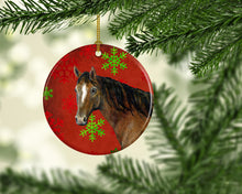 Load image into Gallery viewer, Horse Red Snowflakes Holiday Christmas Ceramic Ornament SB3121CO1