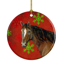 Load image into Gallery viewer, Horse Red Snowflakes Holiday Christmas Ceramic Ornament SB3121CO1