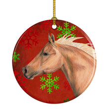Load image into Gallery viewer, Horse Red Snowflakes Holiday Christmas  Ornament - Round Ceramic Ornament – Artist-Designed Keepsake Decoration SB3123CO1