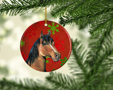 Load image into Gallery viewer, Horse Red Snowflakes Holiday Christmas Ceramic Ornament SB3124CO1