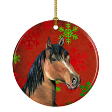 Load image into Gallery viewer, Horse Red Snowflakes Holiday Christmas Ceramic Ornament SB3124CO1