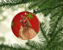 Load image into Gallery viewer, Chicken Red Snowflakes Holiday Christmas Ceramic Ornament SB3129CO1
