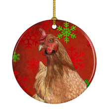 Load image into Gallery viewer, Chicken Red Snowflakes Holiday Christmas Ceramic Ornament SB3129CO1
