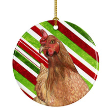 Load image into Gallery viewer, Chicken Candy Cane Holiday Christmas Ceramic Ornament SB3140CO1