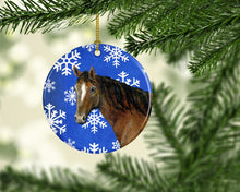 Load image into Gallery viewer, Horse Winter Snowflakes Holiday Ceramic Ornament SB3143CO1