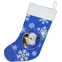 Load image into Gallery viewer, Baby Calf Winter Snowflakes Holiday Christmas Stocking SB3144-CS