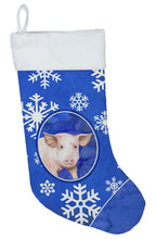 Load image into Gallery viewer, Pig Winter Snowflakes Holiday Christmas Stocking SB3147-CS