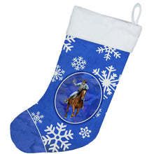 Load image into Gallery viewer, Horse Roper Winter Snowflakes Holiday Christmas Stocking SB3149-CS