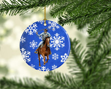 Load image into Gallery viewer, Horse Roper Winter Snowflakes Holiday Ceramic Ornament SB3149CO1