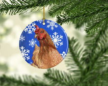 Load image into Gallery viewer, Chicken Winter Snowflakes Holiday Ceramic Ornament SB3151CO1