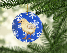 Load image into Gallery viewer, Baby Chick Winter Snowflakes Holiday Ornament - Round Ceramic Ornament – Artist-Designed Keepsake Decoration SB3152CO1