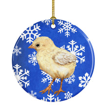 Load image into Gallery viewer, Baby Chick Winter Snowflakes Holiday Ornament - Round Ceramic Ornament – Artist-Designed Keepsake Decoration SB3152CO1