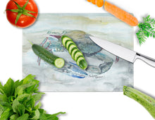Load image into Gallery viewer, Blue Crab Watercolor Glass Cutting Boards – Durable, Decorative Kitchen Art Large SC2003LCB