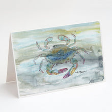 Load image into Gallery viewer, Female Blue Crab Watercolor Greeting Cards -  Blank Note Cards – 8-Pack of Artist-Designed Cards with Envelopes