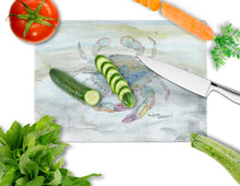 Load image into Gallery viewer, Female Blue Crab Watercolor Glass Cutting Boards – Durable, Decorative Kitchen Art Large SC2005LCB