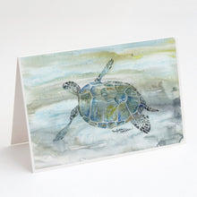 Load image into Gallery viewer, Sea Turtle Watercolor Greeting Cards -  Blank Note Cards – 8-Pack of Artist-Designed Cards with Envelopes